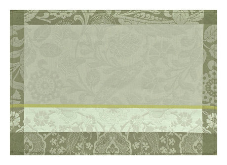 Voyage Iconique Enduit Green Coated Placemat By Le Jacquard Francais at Fig Linens and Home