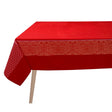 Voyage Iconique Enduit Red Coated Tablecloth By Le Jacquard Francais - Outdoor Table Linens 1