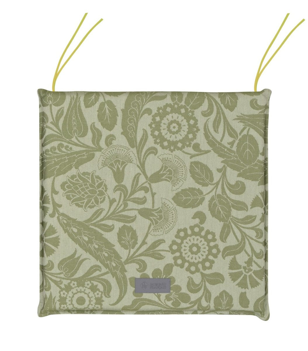 Voyage Iconique Green Chair Cushion by Le Jacquard Francais at Fig Linens and Home