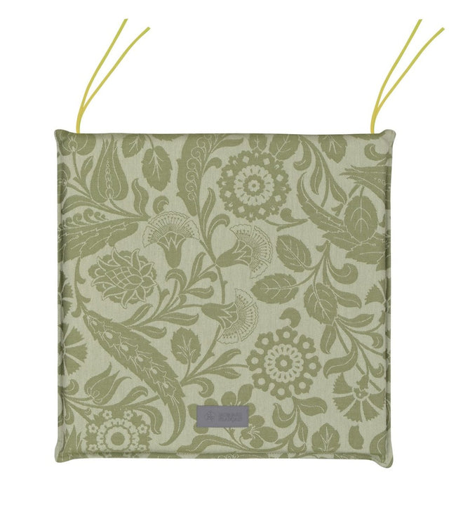 Voyage Iconique Green Chair Cushion by Le Jacquard Francais at Fig Linens and Home