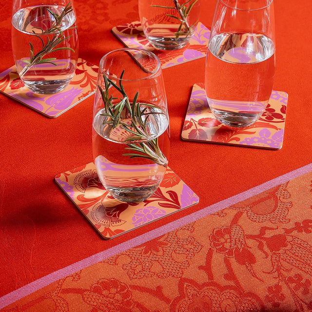 Voyage Iconique Red Set of Coasters by Le Jacquard Francais - Lifestyle - Fig Linens and Home