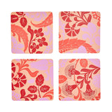 Voyage Iconique Red Set of Coasters by Le Jacquard Francais  at Fig Linens and Home
