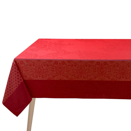 Voyage Iconique Red Tablecloth By Le Jacquard Francais at Fig Linens and Home