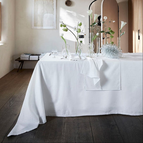 Voyage Iconique White Table Runner by Le Jacquard Francais at Fig Linens and Home - Lifestyle
