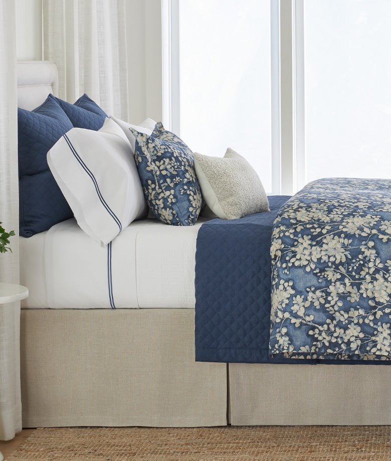 Sierra Denim Bedding by Legacy Home Twin Duvet Cover 68" x 86" - Sierra Flanged Denim Blue at FIG LINENS AND HOME 1