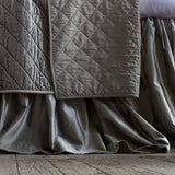 Bedskirt Panels - Chloe Steel Velvet by Lili Alessandra at Fig Linens and Home