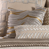 Lili Alessandra Tiger Square Pillow Pewter / Platinum / Gold 22x22 at Fig Linens and Home - View 2