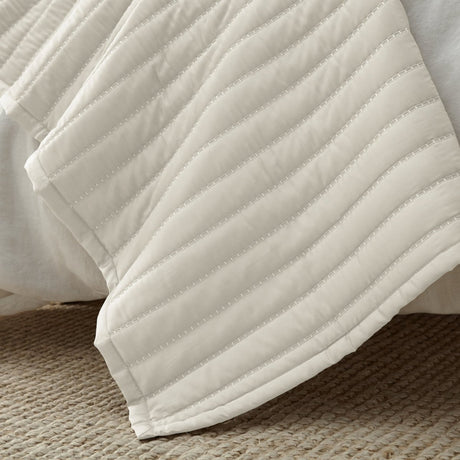 Urban Bamboo White Quilt - Lili Alessandra Quilted Coverlet at Fig Linens and Home 3