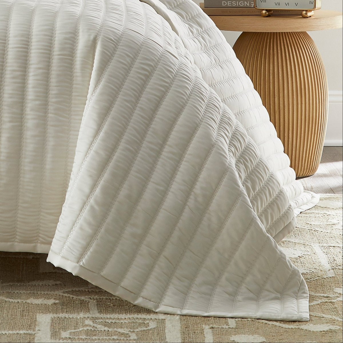 Urban Bamboo Cream Quilt - Lili Alessandra Quilted Coverlet at Fig Linens and Home 3