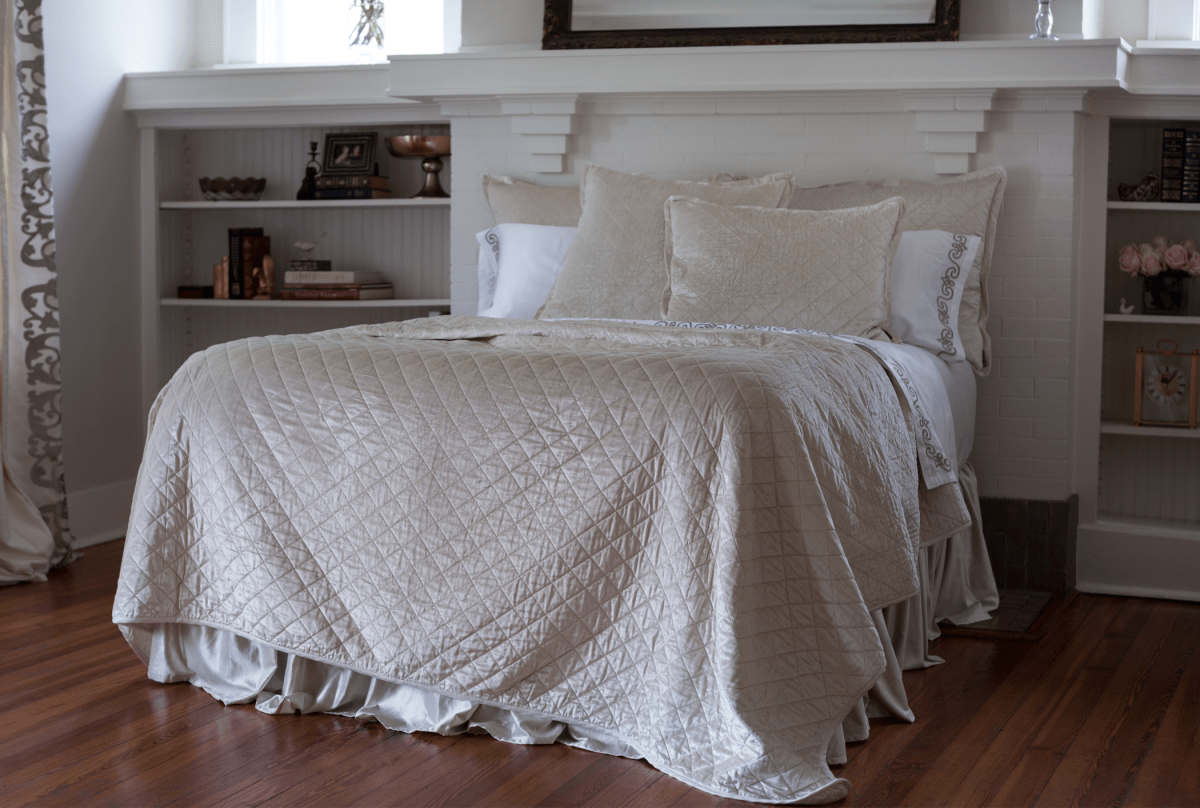 Chloe Ivory Velvet by Lili Alessandra - Quilt and Pillows