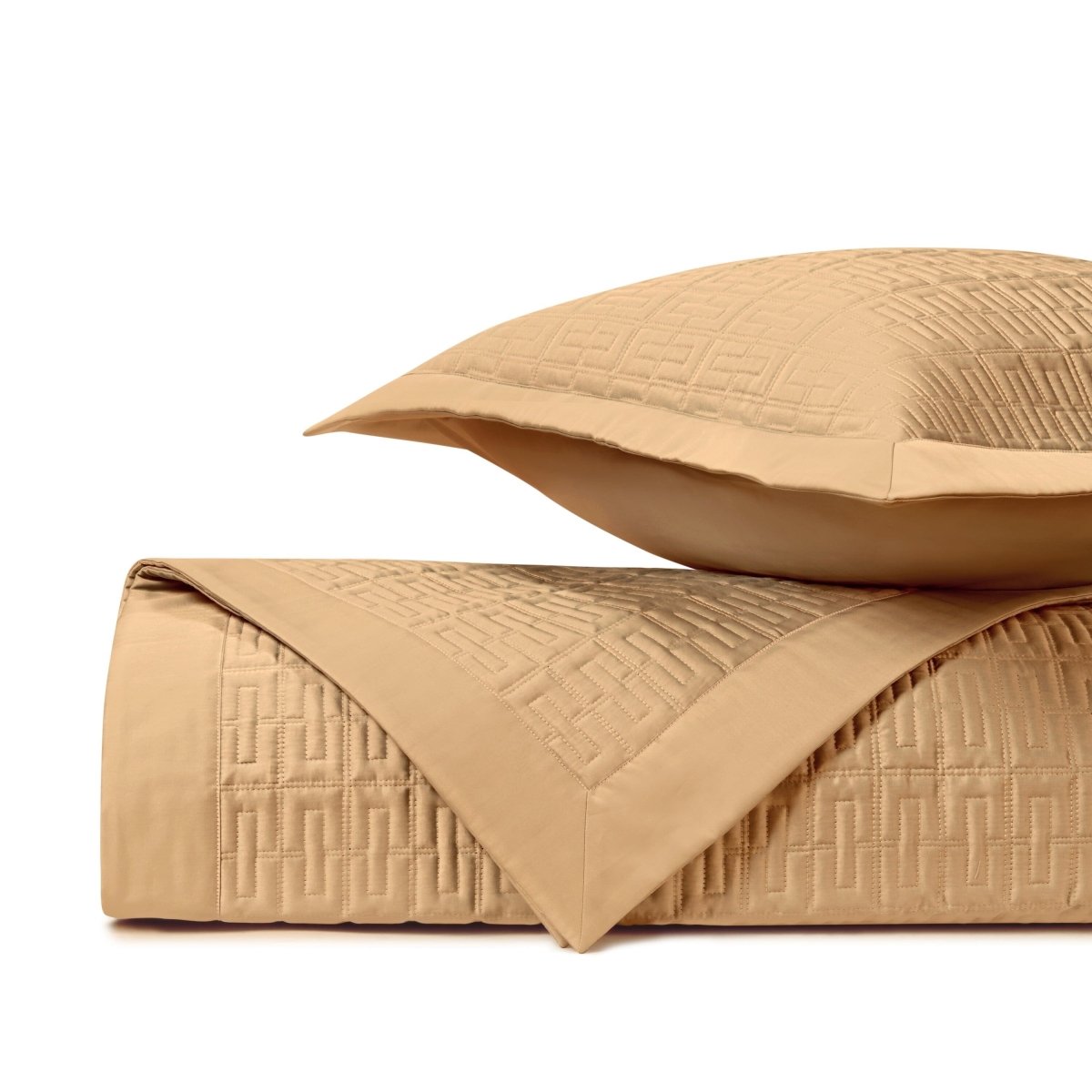LONDRES Quilted Coverlet in Gold by Home Treasures at Fig Linens and Home