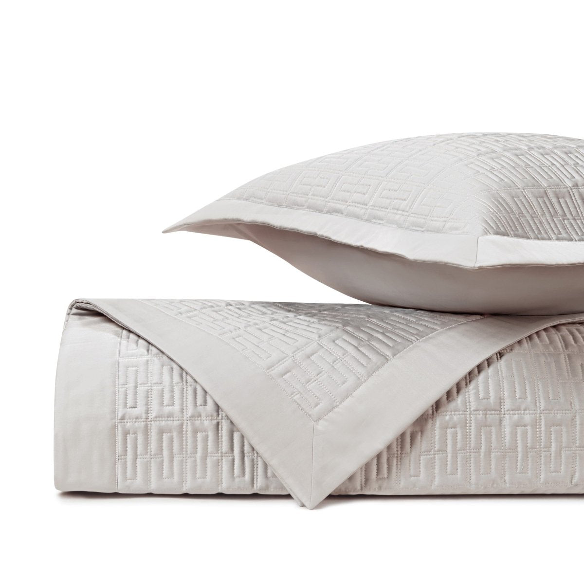LONDRES Quilted Coverlet in Oyster by Home Treasures at Fig Linens and Home