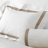 Lowell White/Khaki Bedding by Matouk - Fig Linens and Home