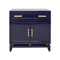 Worlds Away Marcus Nightstand Navy - 29"W x 29"H x 18"D Navy at FIG LINENS AND HOME - 1