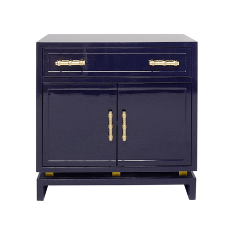 Worlds Away Marcus Nightstand Navy - 29"W x 29"H x 18"D Navy at FIG LINENS AND HOME - 1