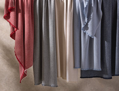 Matouk Agnes Wool and Cashmere Throws at Fig Linens and Home - Hanging