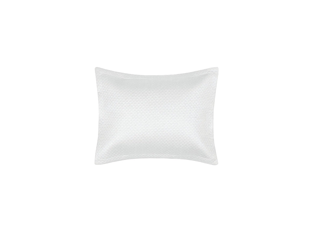 Boudoir Sham - Matouk Alba White Quilted Bedding at Fig Linens and Home