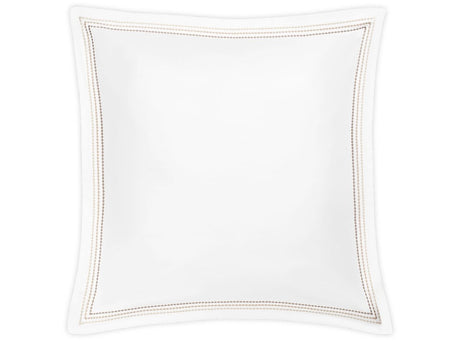 Euro Sham - Matouk Amara Triple Pearl Bedding at Fig Linens and Home shown in Beach Dune on White