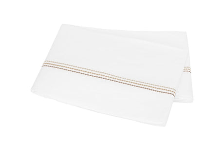 Flat Sheet - Matouk Amara Triple Pearl Bedding at Fig Linens and Home shown in Beach Dune on White