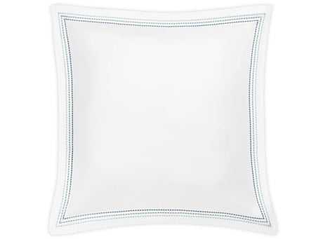 Euro Sham - Matouk Amara Triple Pearl Bedding at Fig Linens and Home shown in Hazy Pool on White
