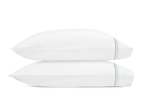 Pillowcases - Matouk Amara Triple Pearl Bedding at Fig Linens and Home shown in Hazy Pool on White