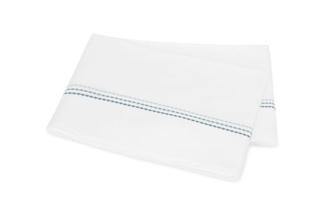 Flat Sheet - Matouk Amara Triple Pearl Bedding at Fig Linens and Home shown in Hazy Pool on White