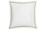 Euro Sham - Matouk Amara Triple Pearl Bedding at Fig Linens and Home shown in Palm Green on White