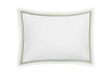 Pillow Sham - Matouk Amara Triple Pearl Bedding at Fig Linens and Home shown in Palm Green on White