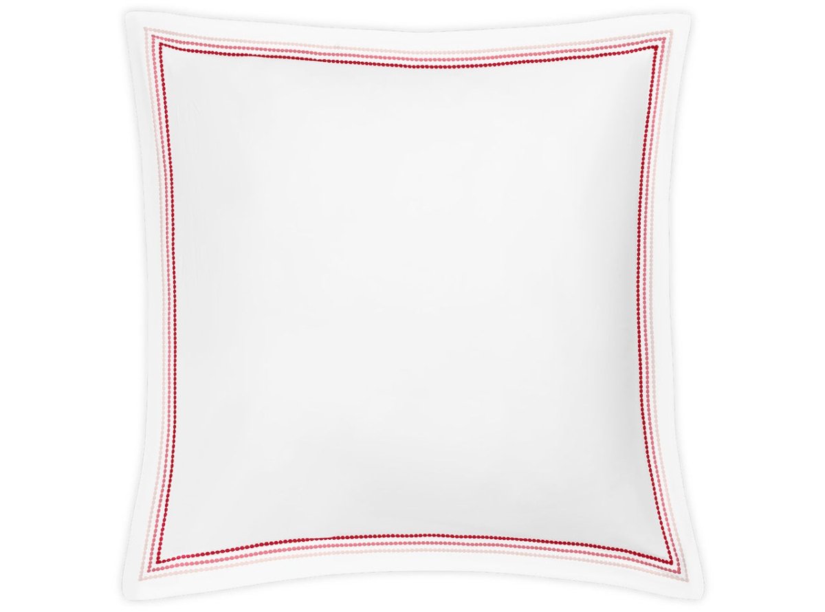 Euro Sham - Matouk Amara Triple Pearl Bedding at Fig Linens and Home in Paradise Pink on White