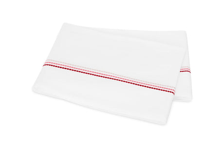 Flat Sheet - Matouk Amara Triple Pearl Bedding at Fig Linens and Home in Paradise Pink on White