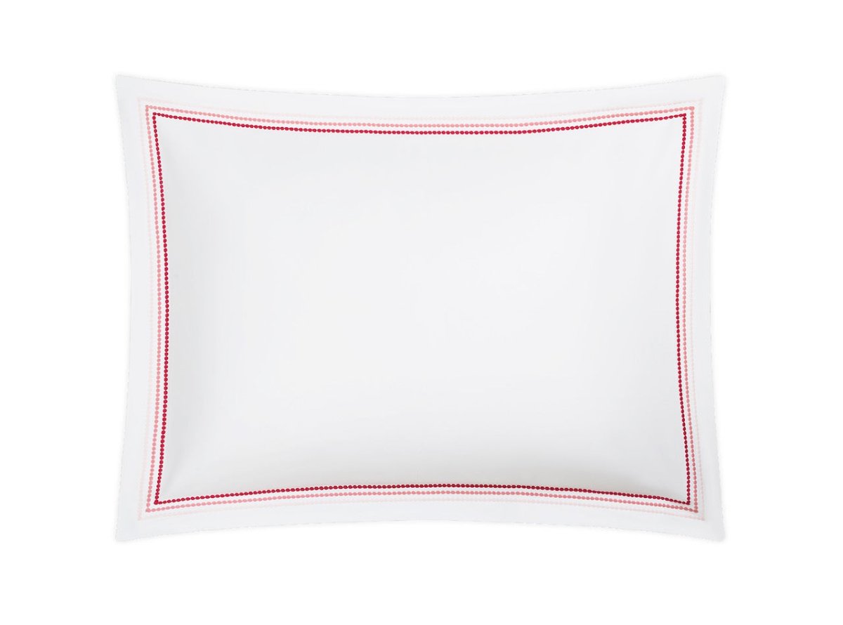 Pillow Sham - Matouk Amara Triple Pearl Bedding at Fig Linens and Home in Paradise Pink on White