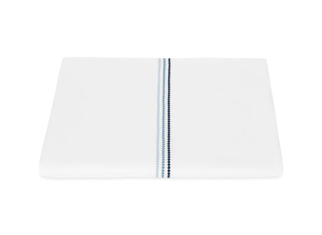 Duvet Cover - Matouk Amara Triple Pearl Bedding at Fig Linens and Home shown in Sailor Blue on White