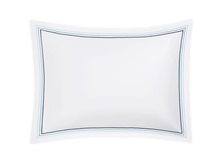 Pillow Sham - Matouk Amara Triple Pearl Bedding at Fig Linens and Home shown in Sailor Blue on White