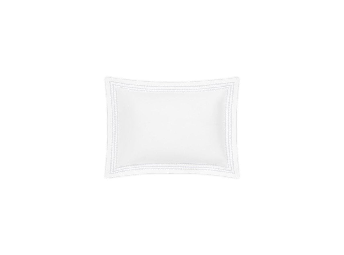 Boudoir Sham - Matouk Amara Triple Pearl Bedding at Fig Linens and Home in White Embroidery on White