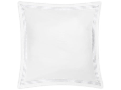 Euro Sham - Matouk Amara Triple Pearl Bedding at Fig Linens and Home in White Embroidery on White