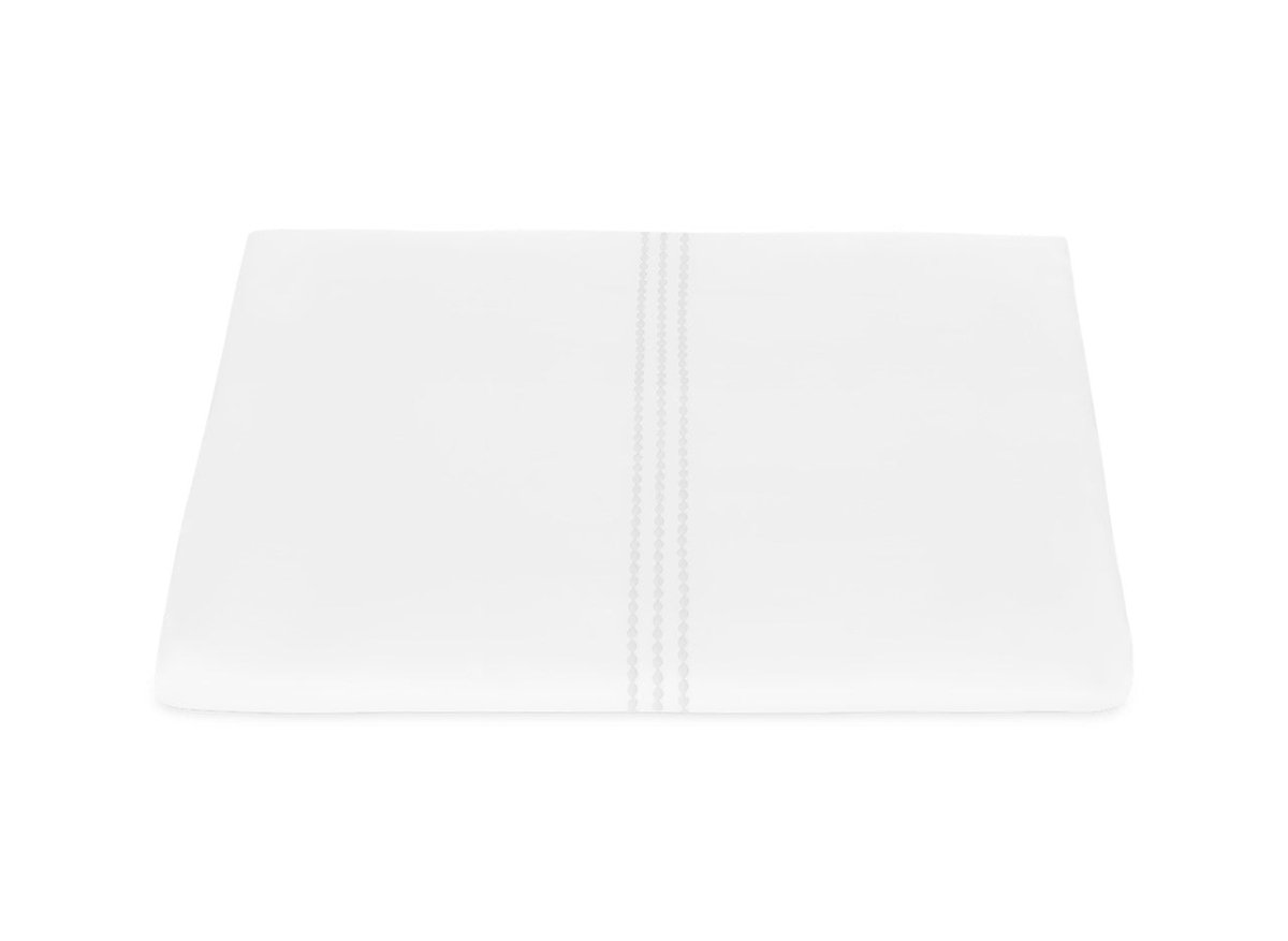 Duvet Cover - Matouk Amara Triple Pearl Bedding at Fig Linens and Home in White Embroidery on White