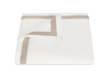 Queen Duvet Cover - Matouk Ambrose Bedding in Bone and Khaki at Fig Linens and Home