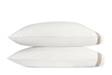 Standard Pillowcases - Matouk Ambrose Bedding in Bone and Khaki at Fig Linens and Home