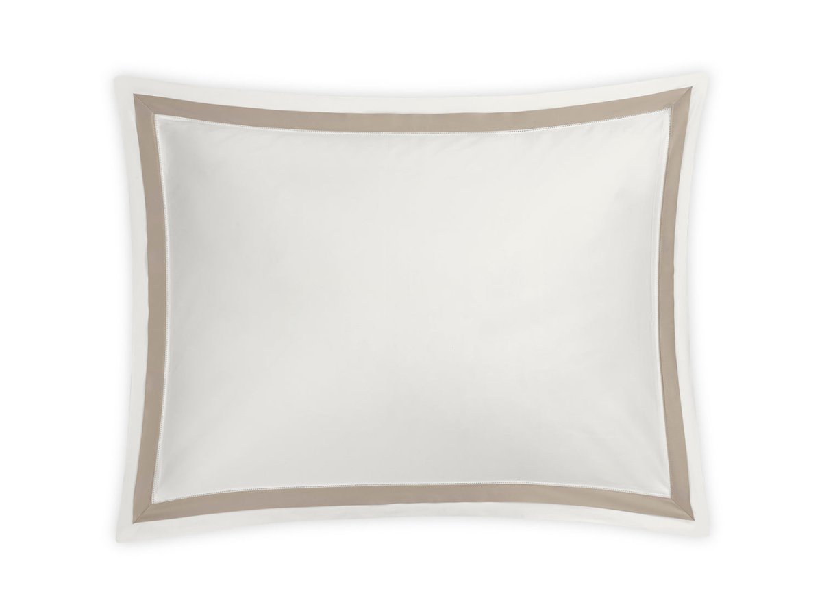 Standard Sham - Matouk Ambrose Bedding in Bone and Khaki at Fig Linens and Home