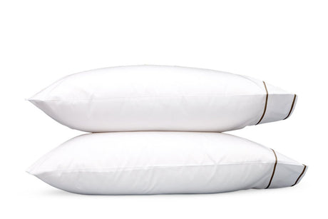 Matouk Bedding - Ansonia Mocha Brown Cotton Pillowcases at Fig Linens and Home