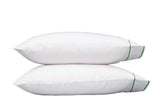 Matouk Bedding - Ansonia Palm Green Cotton Pillowcases at Fig Linens and Home