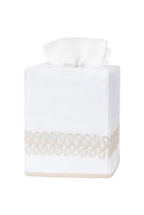 Astor Braid Dune Tissue Box Cover | Matouk Schumacher at Fig Linens and Home