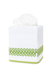Astor Braid Grass Green Tissue Box Cover | Matouk Schumacher at Fig Linens and Home