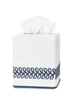 Astor Braid Indigo Blue Tissue Box Cover | Matouk Schumacher at Fig Linens and Home