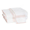 Matouk Towels - Astor Braid Blush Embroidery on White Cotton Terrycloth Bath Collection