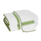 Matouk Towels - Astor Braid Grass Green Embroidery on White Cotton Terrycloth Bath Collection