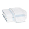 Matouk Towels - Astor Braid Light Blue Embroidery on White Cotton Terrycloth Bath Collection