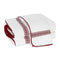 Matouk Towels - Astor Braid Red Embroidery on White Cotton Terrycloth Bath Collection