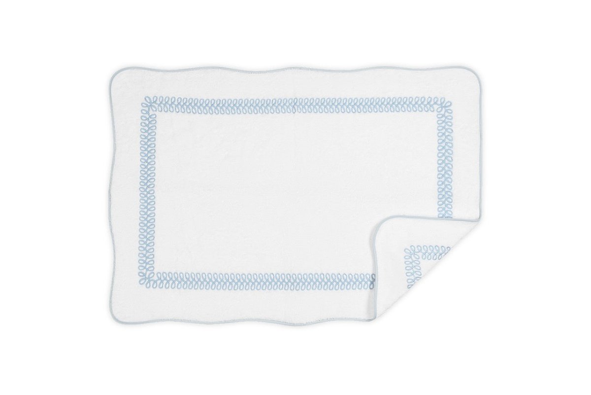Astor Braid Tub Mats by Matouk Schumacher Light Blue Tub Mat 24 x 36 at FIG LINENS AND HOME 2
