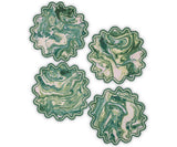 Balthazar Emerald Green Cocktail Napkins by Matouk Schumacher at Fig Linens and Home